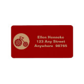 Rotes Dreirad Adressaufkleber (Vorne)