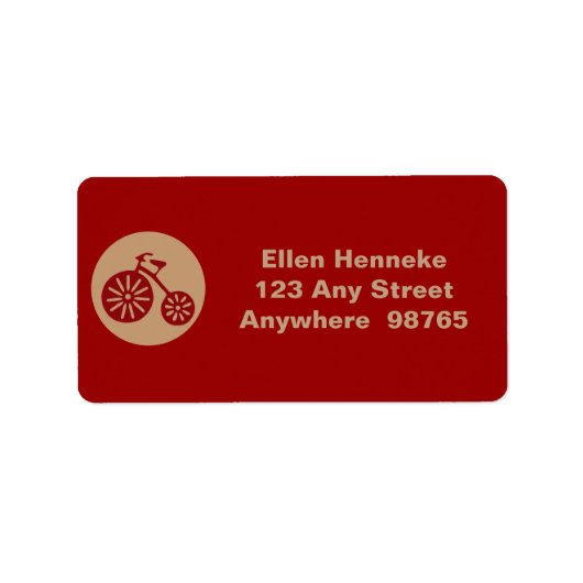 Rotes Dreirad Adressaufkleber (Vorne)