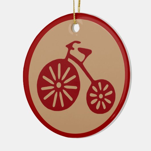 Rotes Dreirad Keramikornament (Links)