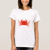 Rotes Dungeness Krabben-Logo T-Shirt (Vorderseite)