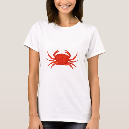 Rotes Dungeness Krabben-Logo T-Shirt (Vorderseite)