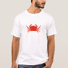 Rotes Dungeness Krabben-Logo T-Shirt