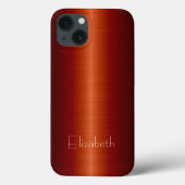 Rotes Edelstahlmetall Case-Mate iPhone Hülle (Rückseite)