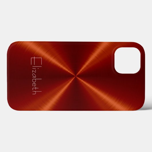 Rotes Edelstahlmetall Case-Mate iPhone Hülle (Rückseite (Horizontal))