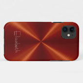 Rotes Edelstahlmetall Case-Mate iPhone Hülle (Rückseite (Horizontal))