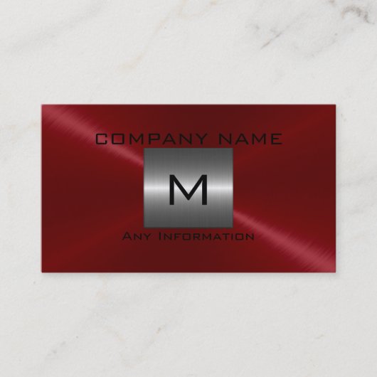 Rotes Edelstahlmetall Visitenkarte (Vorderseite)