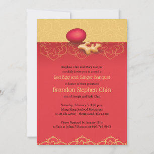 Rotes Ei und Ingwer Einladung