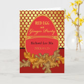 Rotes Ei und Ingwer Party für Baby, Einladung (Gelbe Blume)