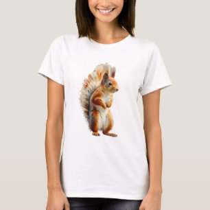 Rotes Eichhörnchen Aquarell-Illustration Frauen T-Shirt