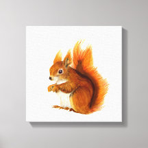 Rotes Eichhörnchen Aquarellmalerei Kunstwerk Druck