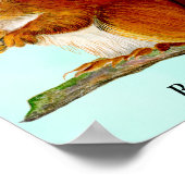 Rotes Eichhörnchen Aquarellmalerei Poster (Ecke)