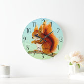 Rotes Eichhörnchen Aquarellmalerei Uhr (Zuhause)