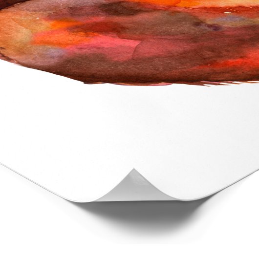 Rotes Eichhörnchen auf Warnung Poster (Ecke)