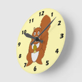 Rotes Eichhörnchen-Design Runde Wanduhr (Winkel)