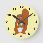 Rotes Eichhörnchen-Design Runde Wanduhr (Vorderseite)