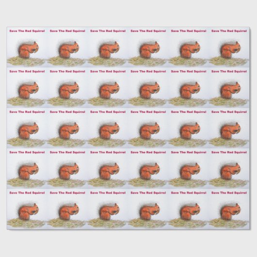 Rotes Eichhörnchen Geschenkpapier (Flach)