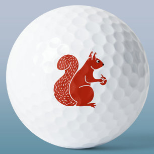 Rotes Eichhörnchen Golfball