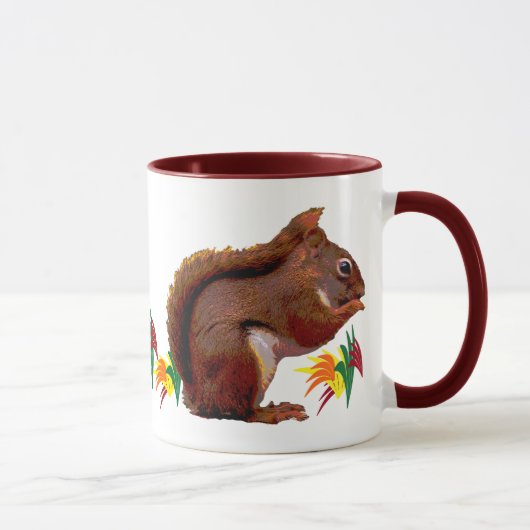 Rotes Eichhörnchen im Herbst Tasse (Rechts)