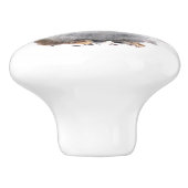 Rotes Eichhörnchen im Schnee-Keramik-Griff Keramikknauf (Seitenansicht)