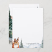 Rotes Eichhörnchen im Wald Mitteilungskarte (Vorne/Hinten)