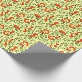 Rotes Eichhörnchen in Haselzweigen. Geschenkpapier (Ecke)
