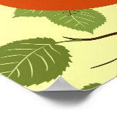 Rotes Eichhörnchen in Haselzweigen. Poster (Ecke)