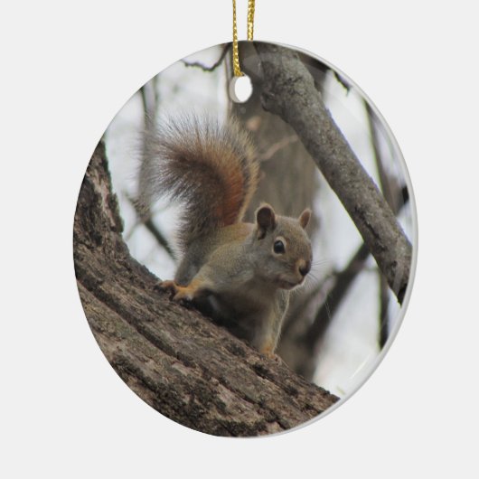 Rotes Eichhörnchen Keramik Ornament (Links)