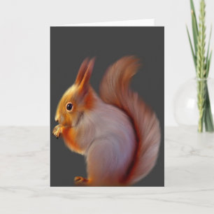 Rotes Eichhörnchen (Leere) Grußkarte Karte
