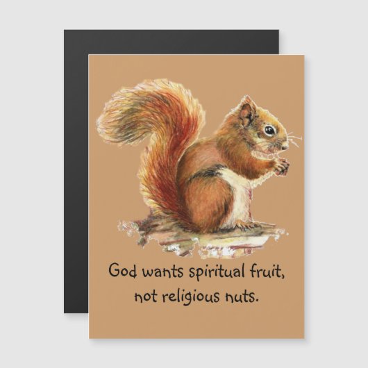 Rotes Eichhörnchen, lustiges Zitat Magnetkarte (Vorne/Hinten)