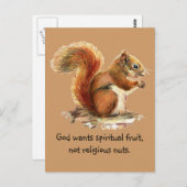 Rotes Eichhörnchen, lustiges Zitat Postkarte (Vorne/Hinten)