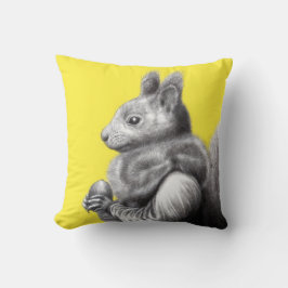 Rotes Eichhörnchen mit grauem Eichhörnchen Fur Sca Kissen