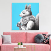 Rotes Eichhörnchen mit grauem Eichhörnchen Fur Sca Leinwanddruck (Insitu (Wohnzimmer))