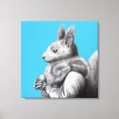 Rotes Eichhörnchen mit grauem Eichhörnchen Fur Sca Leinwanddruck (Vorderseite)