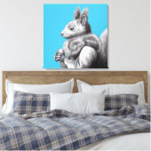 Rotes Eichhörnchen mit grauem Eichhörnchen Fur Sca Leinwanddruck (Insitu (Schlafzimmer))