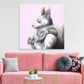 Rotes Eichhörnchen mit grauem Eichhörnchen Fur Sca Leinwanddruck (Insitu (Wohnzimmer))