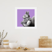 Rotes Eichhörnchen mit grauem Eichhörnchen Fur Sca Poster (Küche)
