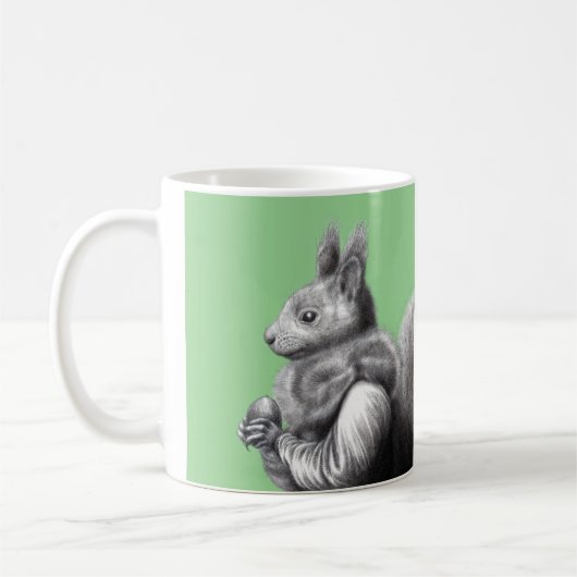 Rotes Eichhörnchen mit grauem Eichhörnchen Pelzfis Kaffeetasse (Links)