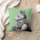 Rotes Eichhörnchen mit grauem Eichhörnchen Pelzfis Kissen (Decke)