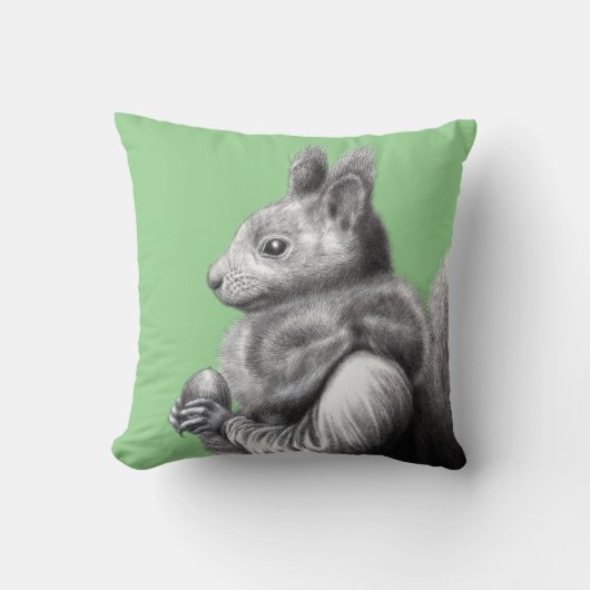 Rotes Eichhörnchen mit grauem Eichhörnchen Pelzfis Kissen (Vorderseite)