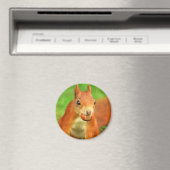 Rotes Eichhörnchen mit Nuss Magnet (In Situ (Geschirrspüler))