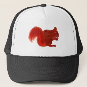 Rotes Eichhörnchen, Niedliche Waldtierart Truckerkappe
