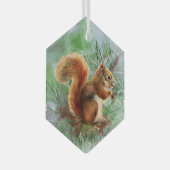 Rotes Eichhörnchen Ornament Aus Glas (Vorderseite Rechts)
