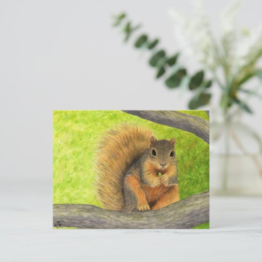 Rotes Eichhörnchen Postkarte (Stehend Vorderseite)
