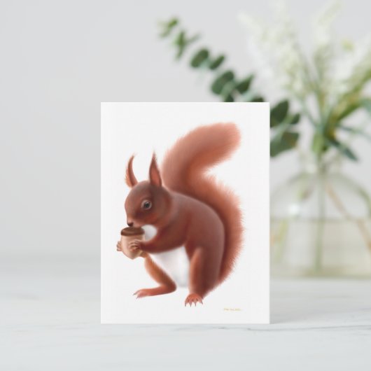 Rotes Eichhörnchen Postkarte (Stehend Vorderseite)