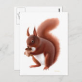 Rotes Eichhörnchen Postkarte (Vorne/Hinten)