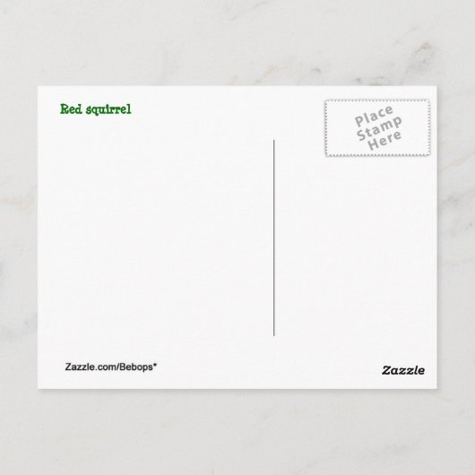 Rotes Eichhörnchen Postkarte (Rückseite)
