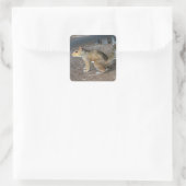 Rotes Eichhörnchen Quadratischer Aufkleber (Tasche)