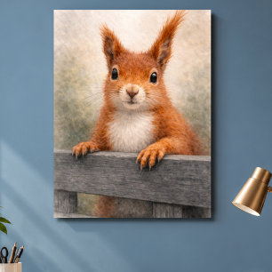 Rotes Eichhörnchen-Wald-Wildleben Poster