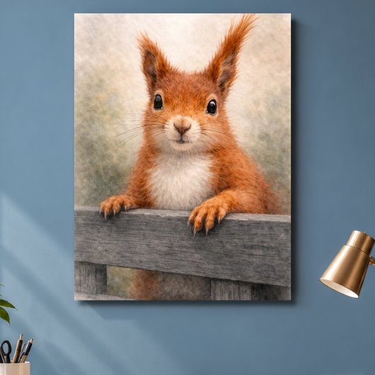 Rotes Eichhörnchen-Wald-Wildleben Poster