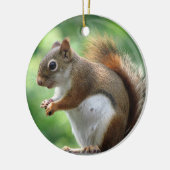Rotes Eichhörnchen-Weihnachtsverzierung Keramikornament (Links)